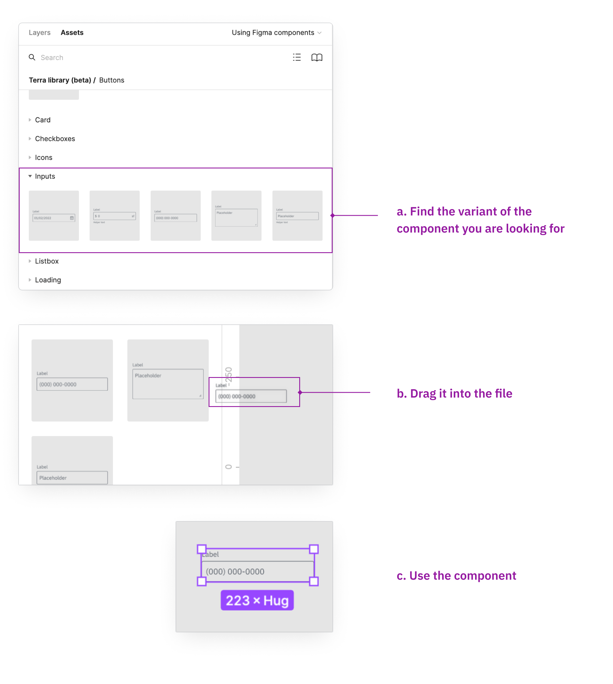 Checkout component list demo